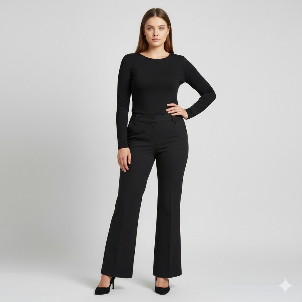Suzy Shier 11/12 Flare Pants Black